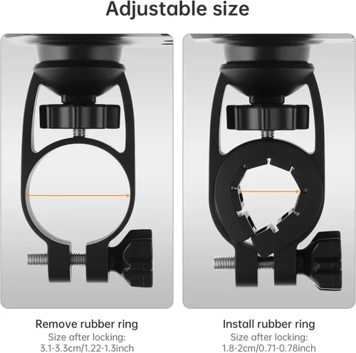 Vista 5 de Soporte universal para teléfono para bicicleta, compatible con teléfonos inteligentes de 4.7 a 6.8 pulgadas, ajustable, a prueba de golpes, fácil