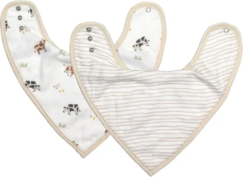Vista 13 de Bamboo Little Baberos para bebé (paquete de 2) - Baberos con broches ajustables - Parte trasera de rizo absorbente Adjustable Snaps