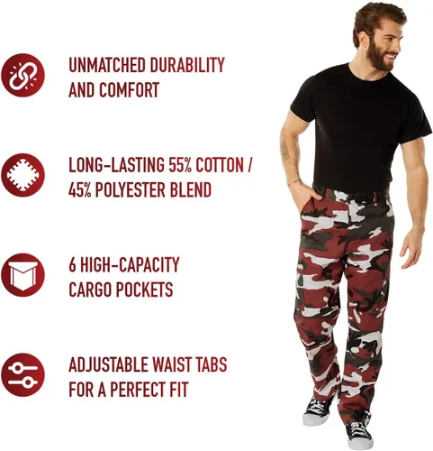 Vista 9 de Rothco - Pantalones tácticos de camuflaje estilo uniforme militar BDU, tipo cargo