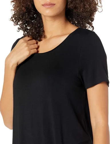 Vista 3 de Tienda Essentials Women's Relaxed-Fit Short-Sleeve Scoopneck Swing Tee (Available in Plus Size)