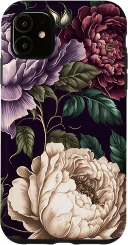 Vista 7 de Elegant Blush Pink & Purple Vintage Floral Rose & Peony Case for iPhone 17