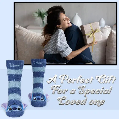 Vista 3 de Disney Women's Slippers Socks Fluffy Slipper Socks