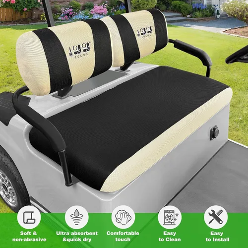 Vista 6 de Funda de asiento de carrito de golf, transpirable, lavable, fácil de instalar, tela de malla, funda de asiento de carrito de golf para Yamaha G2 G9