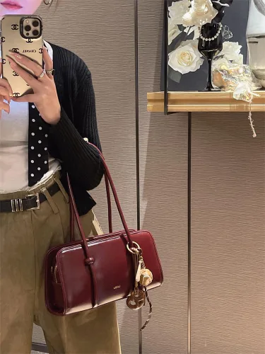 Vista 3 de Bolso de hombro para mujer, bolso espacioso con múltiples bolsillos, bolso cruzado para mujer, bolso de mano elegante, asa superior, bolso de hombro
