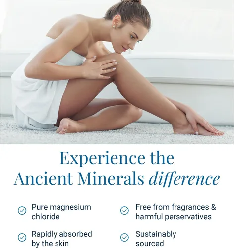 Vista 4 de Ancient Minerals Botella de spray de aceite de magnesio de cloruro de magnesio Zechstein puro y genuino - Magnesio tópico para aplicación en la piel