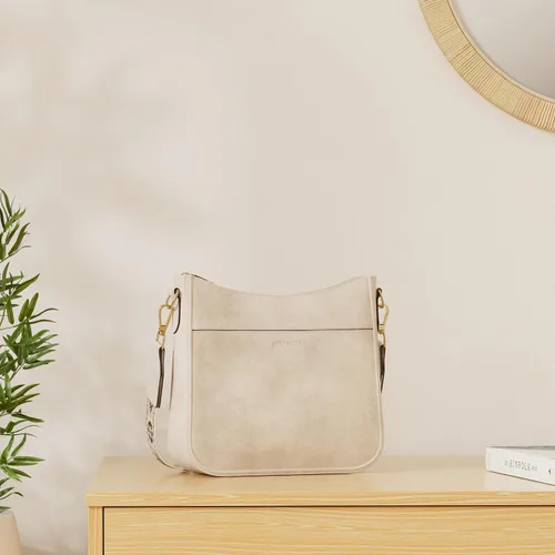 Vista 3 de BOSTANTEN - Bolsos bandolera para mujer, de cuero vegano moderno, estilo hobo, con correa ancha para el hombro