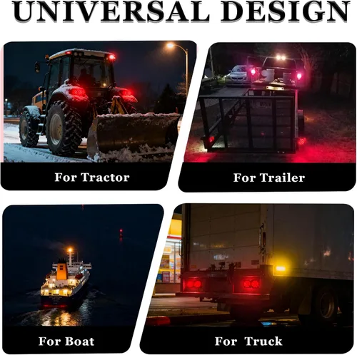 Vista 15 de Kit de luz de remolque de 12 V con certificación DOT para barco, caravana, automóvil, fácil montaje con arnés de alambre, oblea LED, impermeable