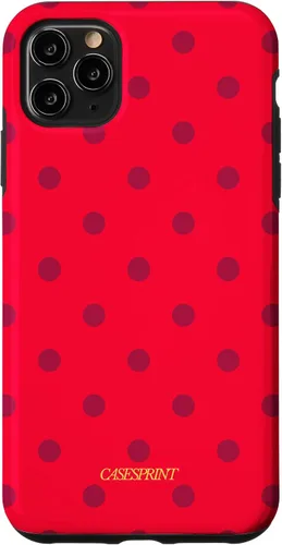 Vista 13 de Carcasa para iPhone 17 con diseño de lunares de sandía rojos