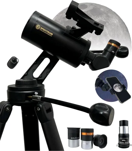 Vista 11 de Telescopio SpectrumOI para niños y adultos, regalo de astronomía, refractor de apertura de 2.362 in con bolsa de transporte y soporte para teléfono