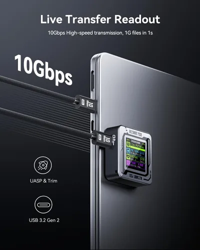 Vista 6 de DOCKCASE Pocket M.2 2230 NVMe SSD Enclosure, Soporta 3s PLP Previene la Pérdida de Datos de Escritura, USB 3.2 Gen 2 Type-C (10 Gbps), Compatible