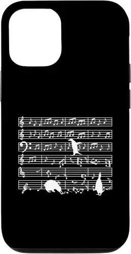 Vista 26 de iPhone 16 Notas musicales con pingüino en partitura musical - Estuche para profesor de música