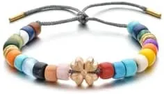 Vista 3 de MIRFREYR Pulsera de piedra natural con cuentas de cristal de curación natural, unisex, ajustable