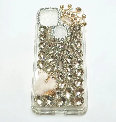 Vista 2 de Funda para Moto G Pure,3D hecha a mano de lujo con piedras impresionantes con diamantes de imitación brillantes brillantes para Motorola Moto G
