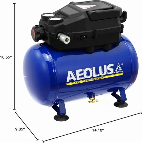 Vista 9 de Compresor de aire, tanque portátil sin aceite de 3 galones máximo 110 PSI e ideal para pintar, inflar y otras herramientas neumáticas.