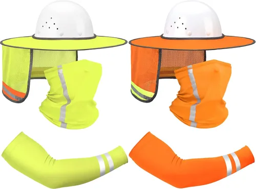 Vista 13 de SATINIOR 8 unidades de sombrero duro de ala completa para el sol, protección solar, protección para el cuello, polaina para el cuello, bufanda