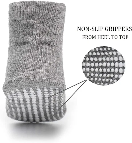 Vista 3 de Zaples - Calcetines altos hasta el tobillo para bebé con base antideslizante, unisex