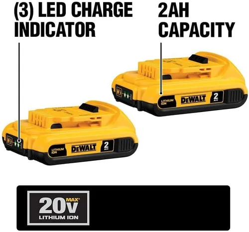 Vista 7 de DEWALT DCB203-2 20V 2 baterías compactas XR de iones de litio