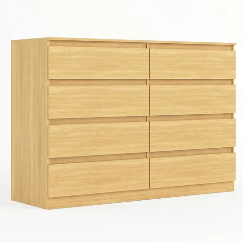 Vista 15 de Vibe & Dine Cómoda Doble de 8 Cajones, Cómoda Moderna con Almacenamiento Amplio para Closet, Dormitorio, Sala de Estar, Negro