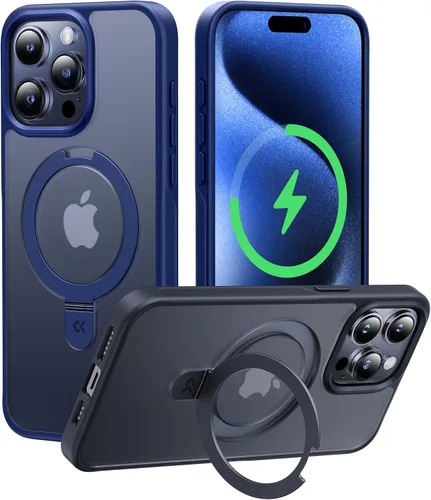Vista 51 de CASEKOO - Funda diseñada para iPhone 14 Pro con soporte magnético invisible [protección contra caídas de grado militar] [compatible con MagSafe]