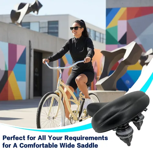 Vista 6 de Micargi Asiento de bicicleta de gran tamaño más cómodo, ancho y suave, acolchado para hombres y mujeres, ajuste universal para ejercicio