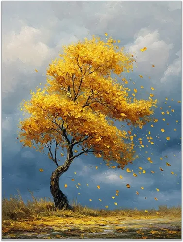 Vista 19 de VOCBAN Naturaleza árbol de la vida imágenes abstractas lienzo pintura grande moderno lienzo arte de pared árboles coloridos sala de estar decoración