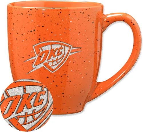Vista 80 de Rico Industries NBA 16 oz Team Color Laser Engraved Speckled Ceramic Coffee Mug 3-Color del