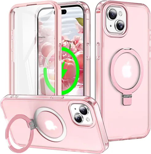 Vista 32 de Funda de cuerpo completo a prueba de golpes para iPhone 13 Pro con soporte magnético invisible [compatible con MagSafe] protector de pantalla