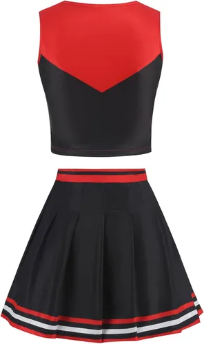 Vista 2 de GRAJTCIN Tenns & - Uniforme de animadora para mujer, disfraz de Halloween para adultos, traje de animadora