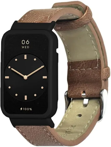 Vista 3 de Senter Correas de repuesto de cuero genuino compatibles con Huawei Band 7 Smart Watch