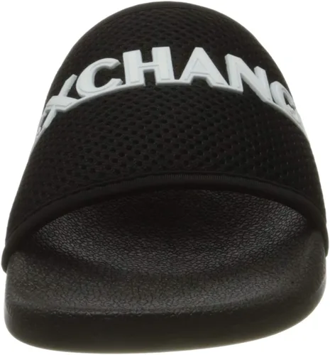 Vista 2 de AX Armani Exchange - Sandalias deslizantes con logotipo de malla para hombre