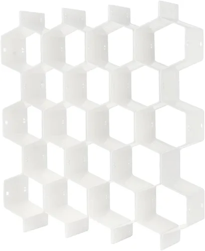 Vista 8 de Poeland Organizador de Divisor para Cajones DIY de Plástico en Nido de Abejas Gris, Juego de 2 Gris (2 unidades)