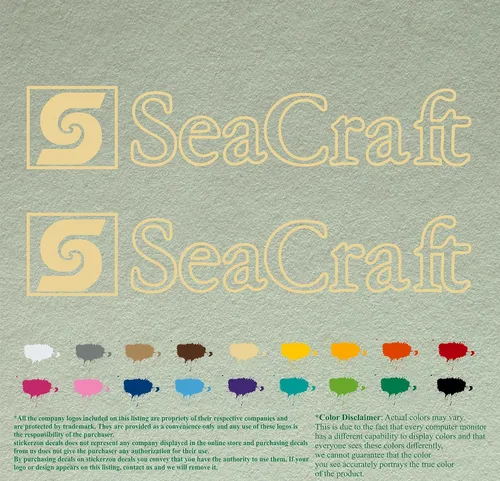 Vista 2 de SeaCraft Calcomanías de repuesto compatibles con Sea Craft, calcomanías de vinilo para barcos con motor fuera de borda, juego de 2
