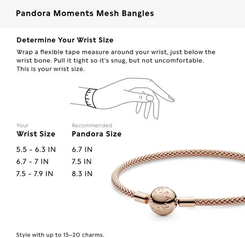 Vista 7 de Pandora Pulsera de malla de joyería Pandora Rose