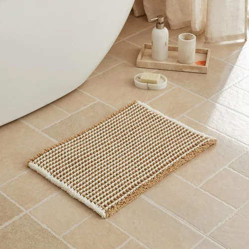 Vista 44 de Triohero Tapete de baño con diseño de gofre, tapete de baño pequeño y bohemio, antideslizante, lavable, ultra suave, súper absorbente, de secado
