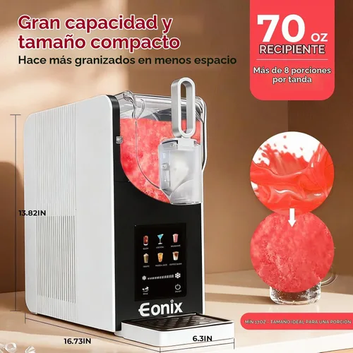 Vista 2 de EONIX Máquina de granizado para el hogar, no necesita hielo, máquina profesional de bebidas y granizados de 64 onzas con 6 programas