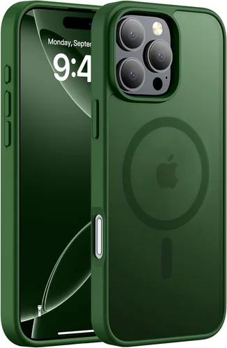 Vista 69 de Hualele - Funda magnética para iPhone 13 Pro, compatible con MagSafe, grado militar, a prueba de caídas, translúcida mate, parte trasera dura, borde