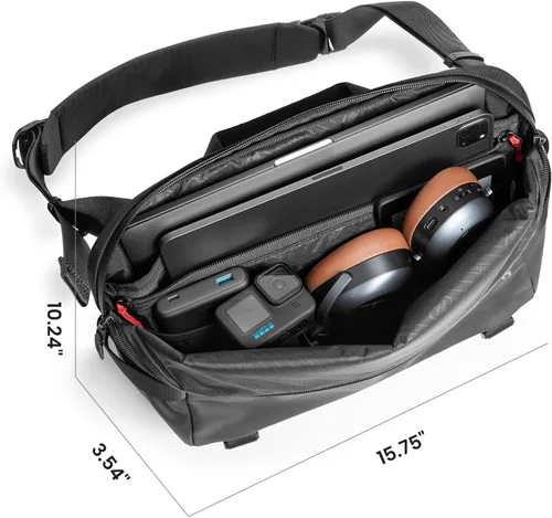 Vista 3 de H02 EDC Sling Bag Negro 14 - pulgadas