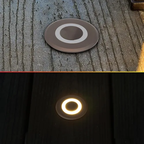Vista 2 de LUMENGY Luz LED para pavimentadora y cubierta con efecto de luz de anillo patentado, 1 W, 12 V de bajo voltaje, IP67 impermeable, para cubiertas