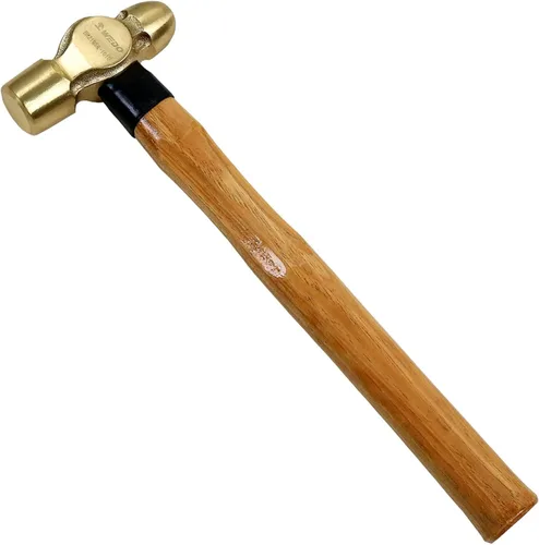 Vista 16 de WEDO Martillo de Bola de Latón con Mango de Fibra de Vidrio, Martillo de Bola Pein, 1lb, 280mm, 11