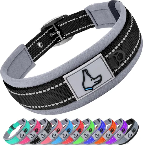Vista 16 de Joytale Collar para perros pequeños, de neopreno acolchado y ajustable, collares para mascotas reflectantes, anchos y resistentes, con hebilla