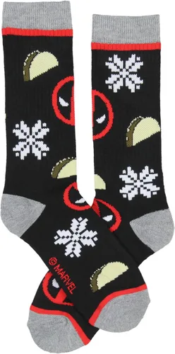 Vista 3 de Marvel Deadpool - Calcetines deportivos gruesos y suaves, 2 pares de calcetines deportivos, Multi colorido