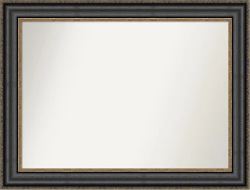 Vista 427 de Amanti Art Espejo personalizado, espejo de baño negro puente, espejo de pared o espejo de tocador de baño sobre el fregadero (26 x 26 pulgadas)