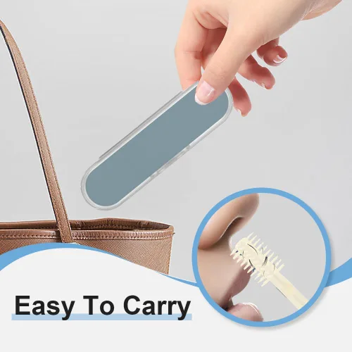 Vista 5 de Cortador de pelo nasal, 2025, nuevo cuchillo manual portátil de vello nasal, recortador de vello nasal para hombres y mujeres, herramienta de Beige