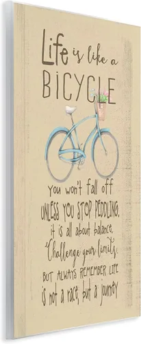 Vista 2 de Stupell Industries Placa de pared con tipografía inspiradora Life is Like a Bicycle', 13 x 19 pulgadas, diseño de la artista Regina Nouvel Diseño