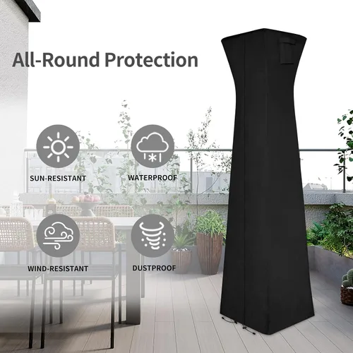Vista 7 de Easy-Going Funda para calentador de patio con cremallera y bolsa de almacenamiento, impermeable, resistente al polvo, resistente a los rayos UV