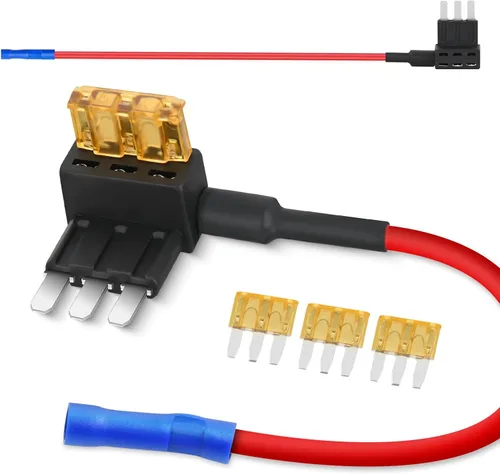 Vista 13 de Nilight - 50034R - Adaptador de fusible de 12 V para automóvil Add-A-Circuit, mini Atm Apm Blade Fuse Holder con 120 piezas Mini Blade Fusible
