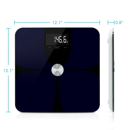 Vista 5 de Tenergy Vitalis - Báscula de grasa corporal, báscula IMC de alta precisión, báscula corporal inalámbrica Bluetooth con pantalla grande, báscula