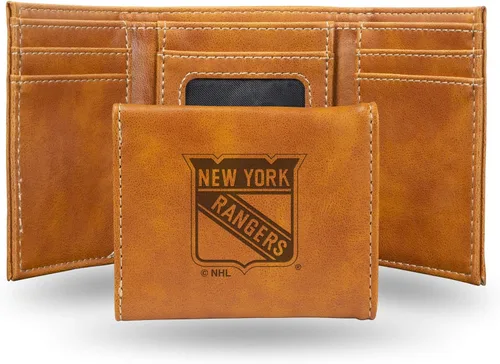 Vista 38 de NHL Rico Industries - Billetera triple grabada con láser y tres pliegues, accesorio para hombre