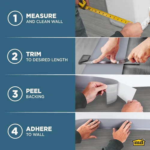Vista 7 de Vinilo cobertor autoadhesivo de pared M D BUILDING PRODUCTS de base satinada 4" x 20', 93146