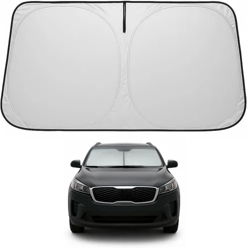 Vista 20 de Proadsy Parasol para parabrisas Rivian R1S 2022-2025 2026 de 4 capas plegable, protector de parasol frontal que bloquea los rayos UV, mantiene